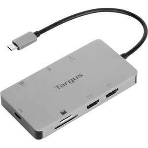 Targus USB-C Dual HDMI Travel Dock 4-1/2"H x 3" W x 7/8" D Silver DSU200TT‎ 100W